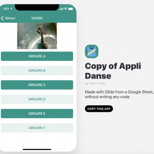 GlideApp - Danse : Gestion par groupe (vidéos, observations, conseils, compétences)