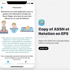 GlideApp - ASSN et Gestion cycle Natation