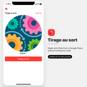 GlideApp - Tirage au sort personnalisable